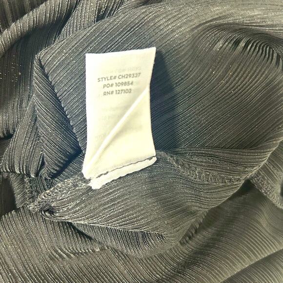 Lulu’s Metallic Gold Party Dress Small Semi Sheer Faux Wrap Night Out - Picture 13 of 14